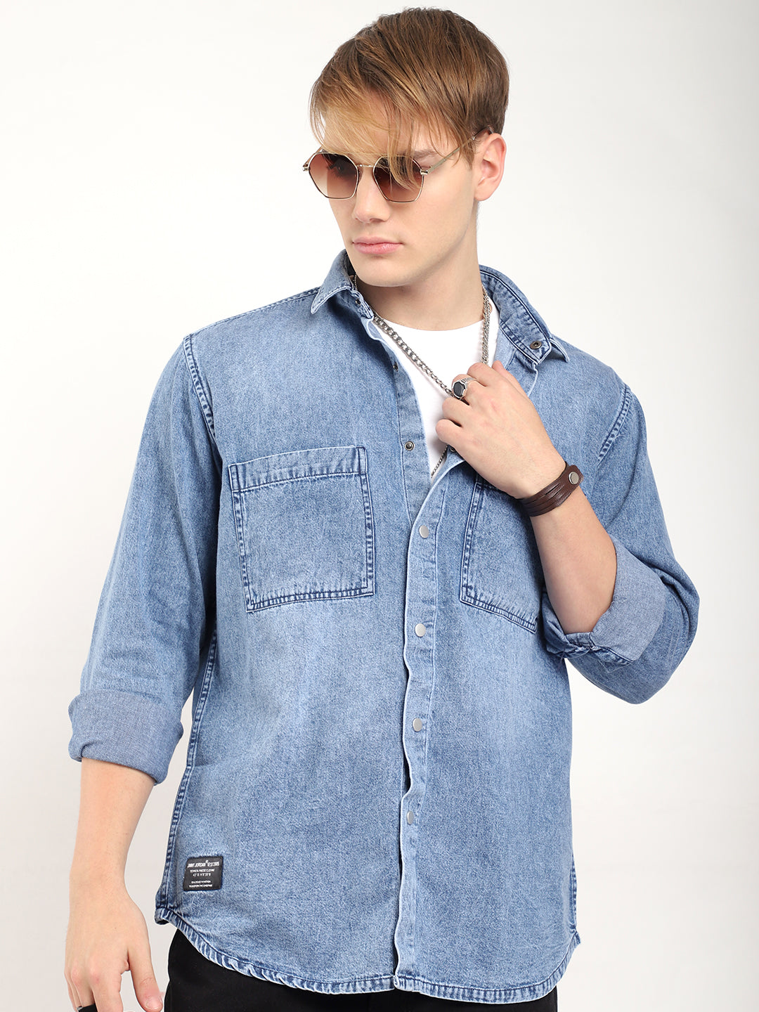 Storm Light Navy Full Sleeve Denim Shirt