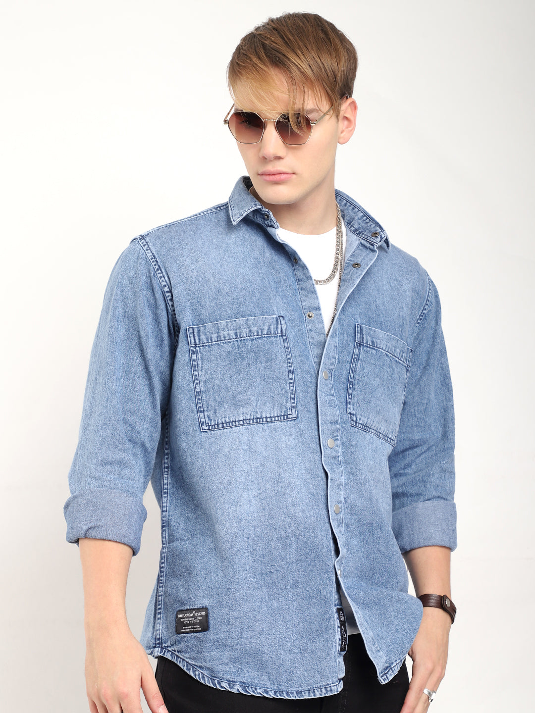 Storm Light Navy Full Sleeve Denim Shirt