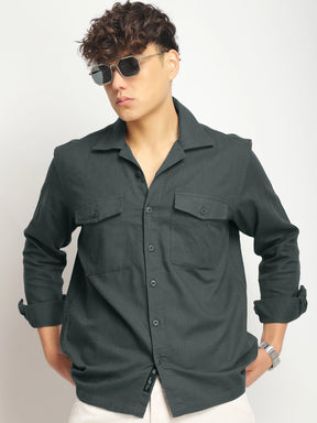 Alexei Linen Dark Grey Full Sleeve Shirt