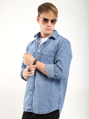 Storm Light Navy Full Sleeve Denim Shirt