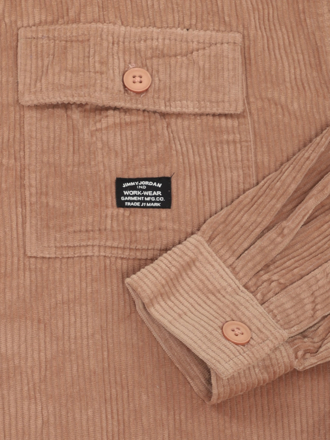 Fabric Bezic Corduroy Peach Full Sleeve Shirt