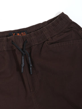 Brown Coated Cotton Twill Cargo