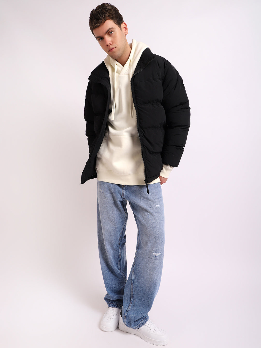 Northbound Black Oversized Puffer Jacket