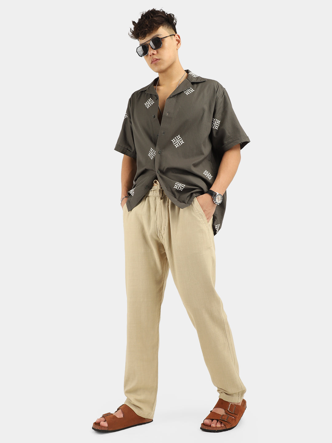 Boston Linen Dark Beige Trouser