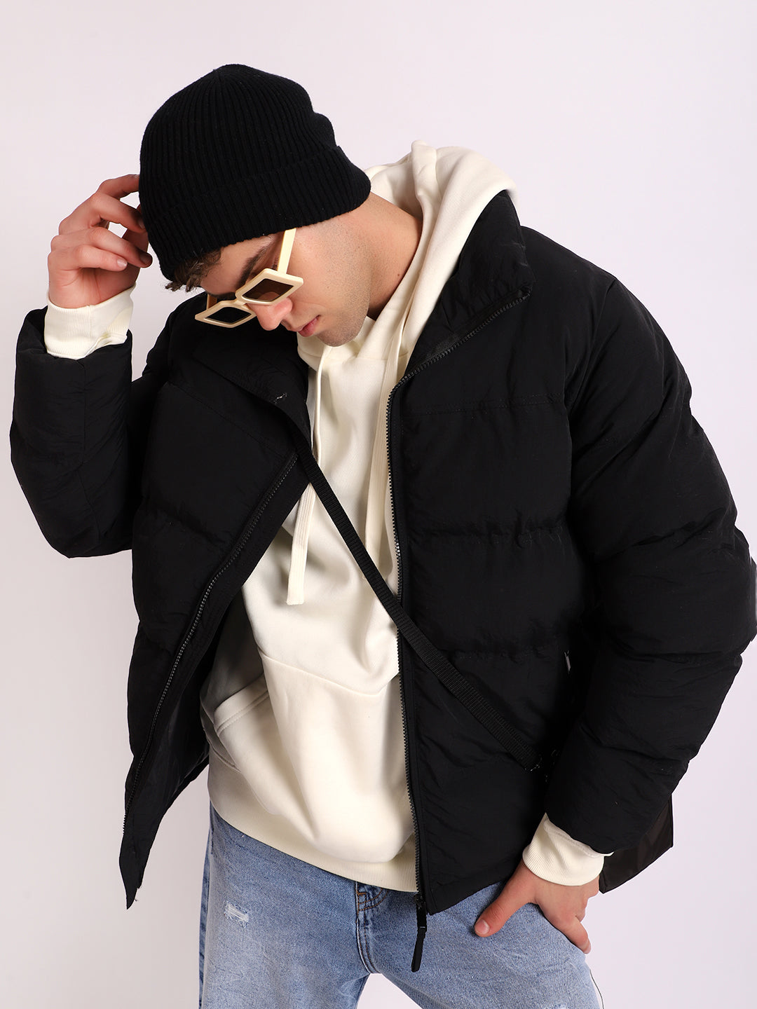 Northbound Black Oversized Puffer Jacket