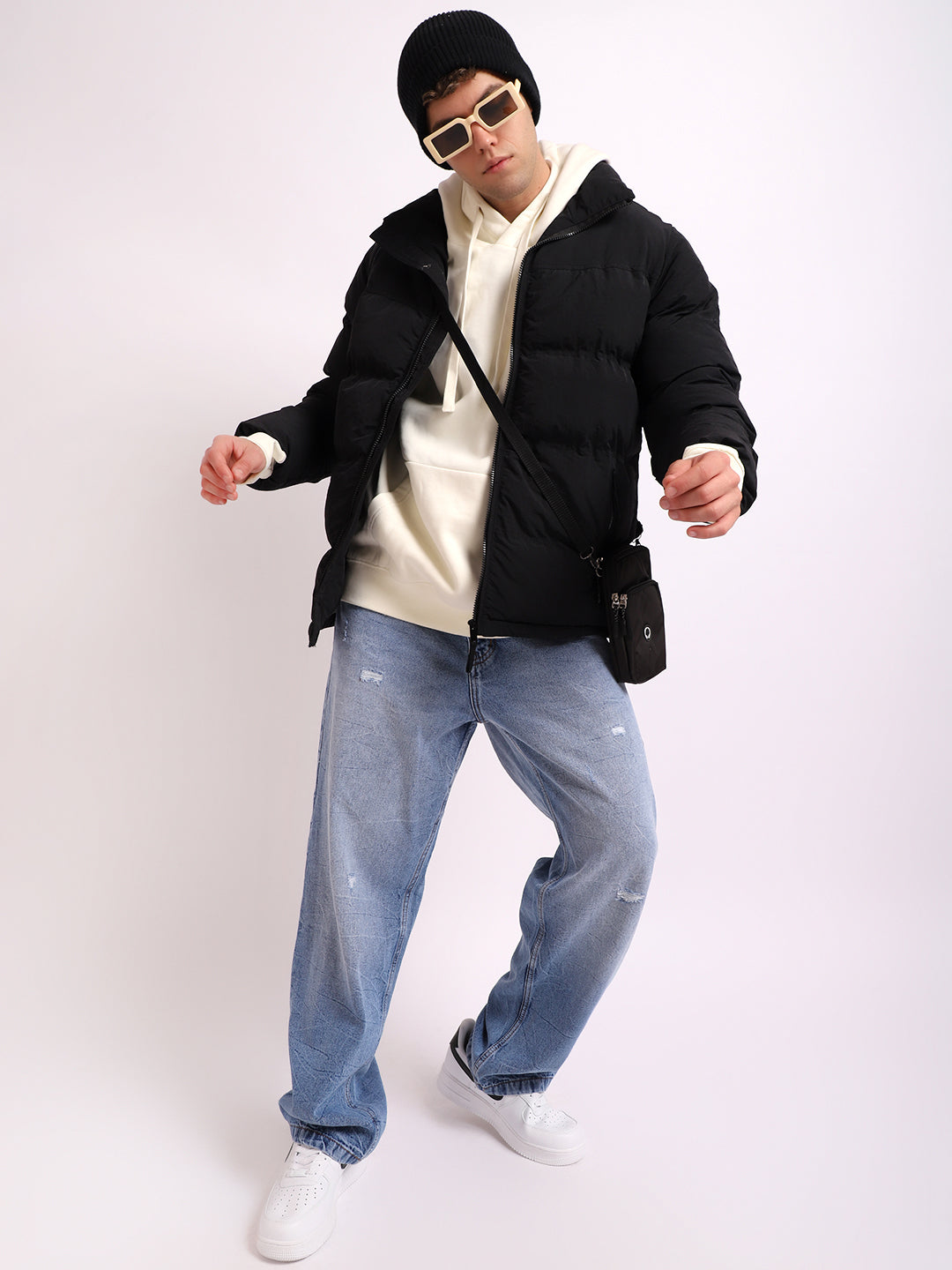 Northbound Black Oversized Puffer Jacket