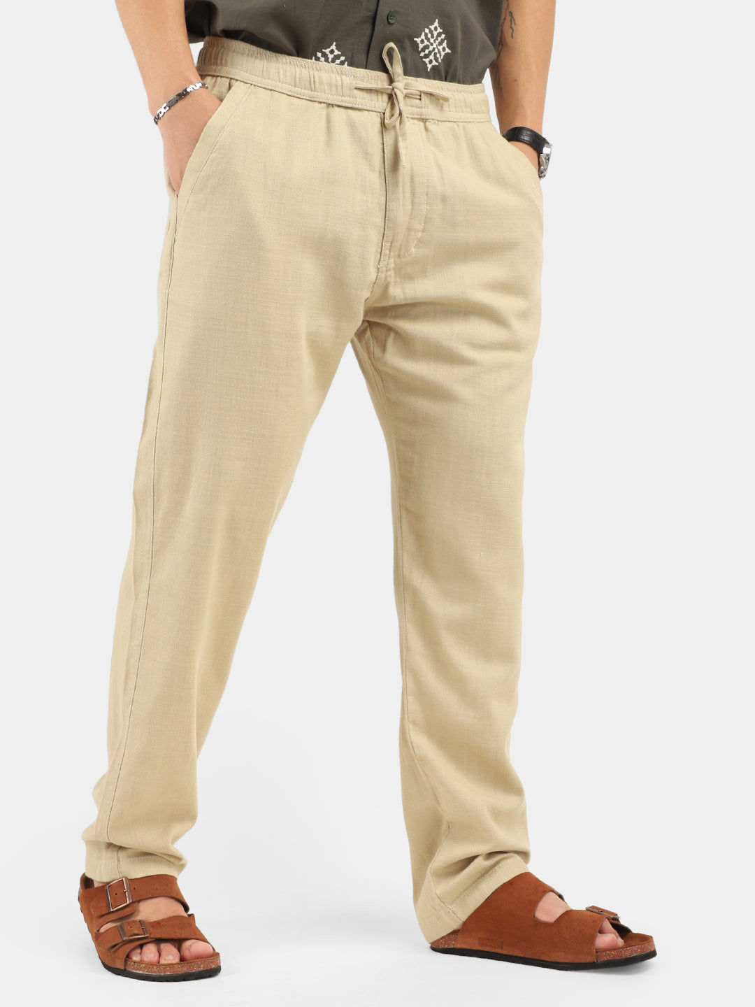 Boston Linen Dark Beige Trouser