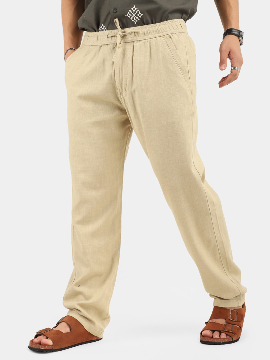 Boston Linen Dark Beige Trouser