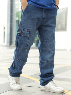 Dark Blue Denim Cargo