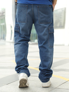 Dark Blue Denim Cargo