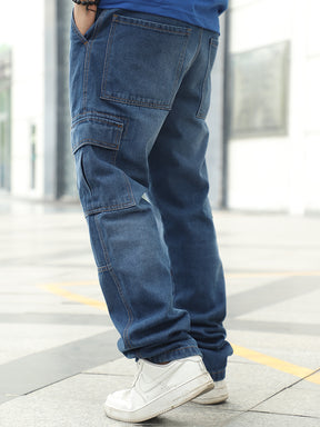 Dark Blue Denim Cargo