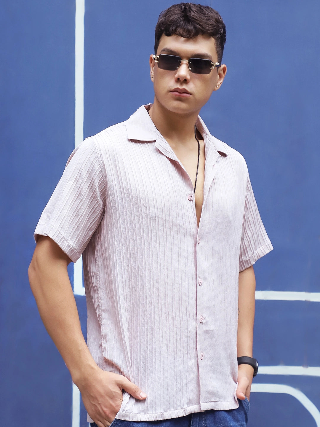 Lush Light Peach Half Sleeve Shirt