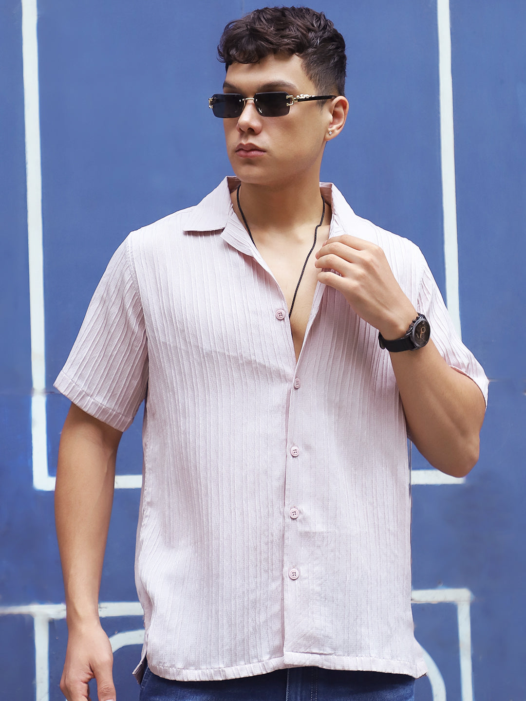 Lush Light Peach Half Sleeve Shirt