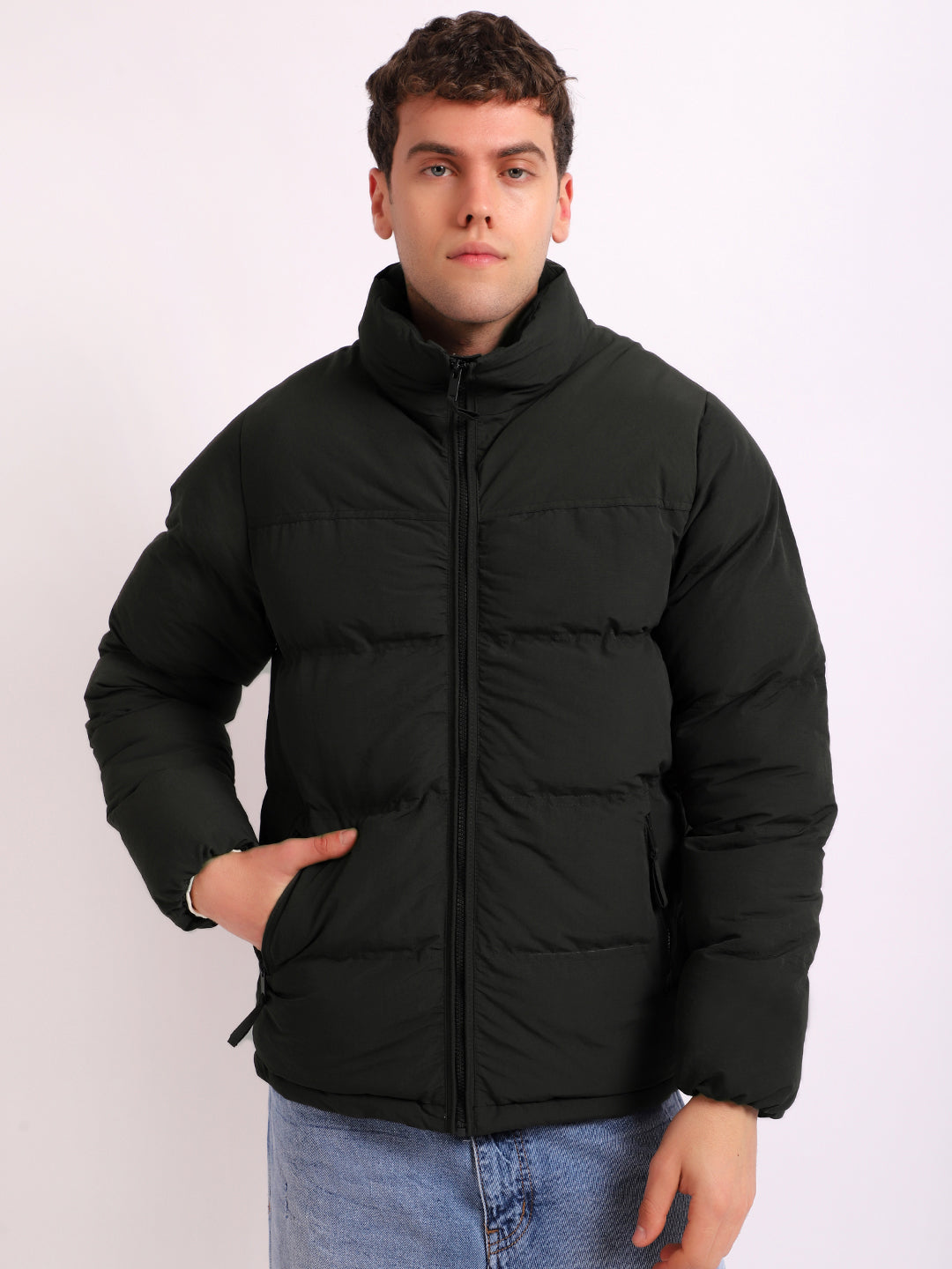 Northbound Olive Oversized Puffer Jacket