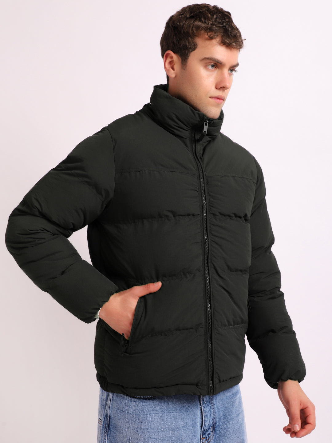 Northbound Olive Oversized Puffer Jacket