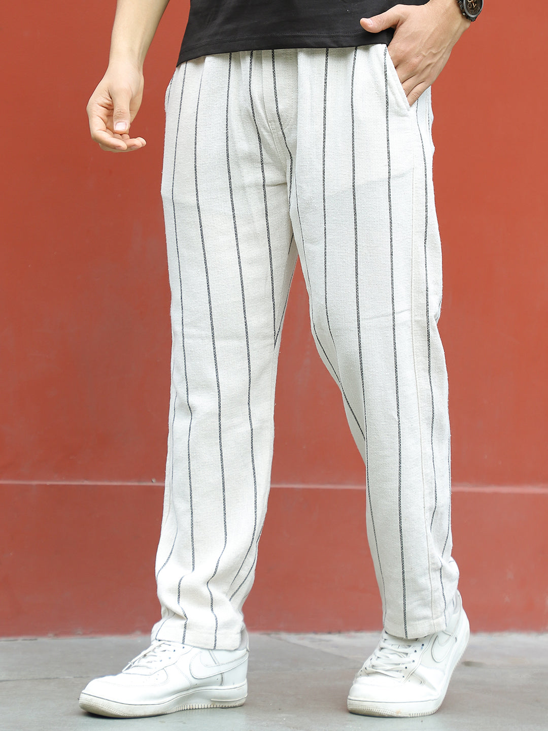 Caelor Off White Stripe Trouser