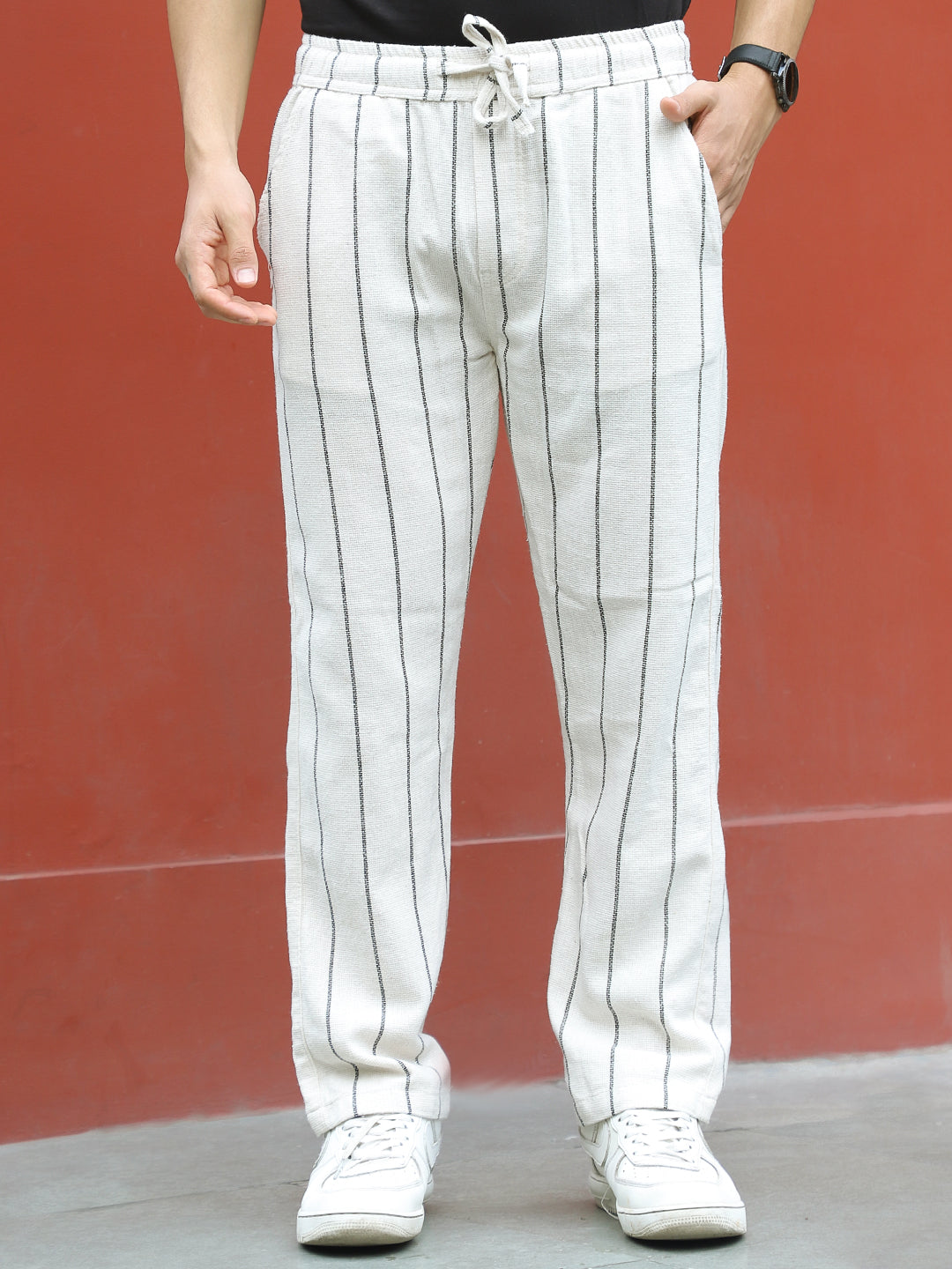 Caelor Off White Stripe Trouser