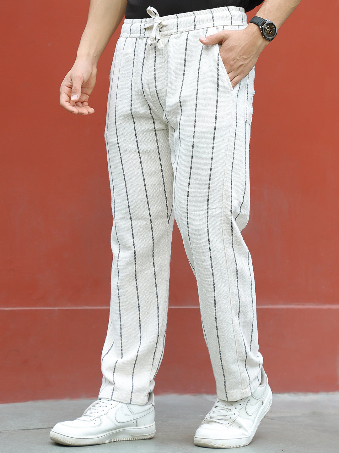 Caelor Off White Stripe Trouser