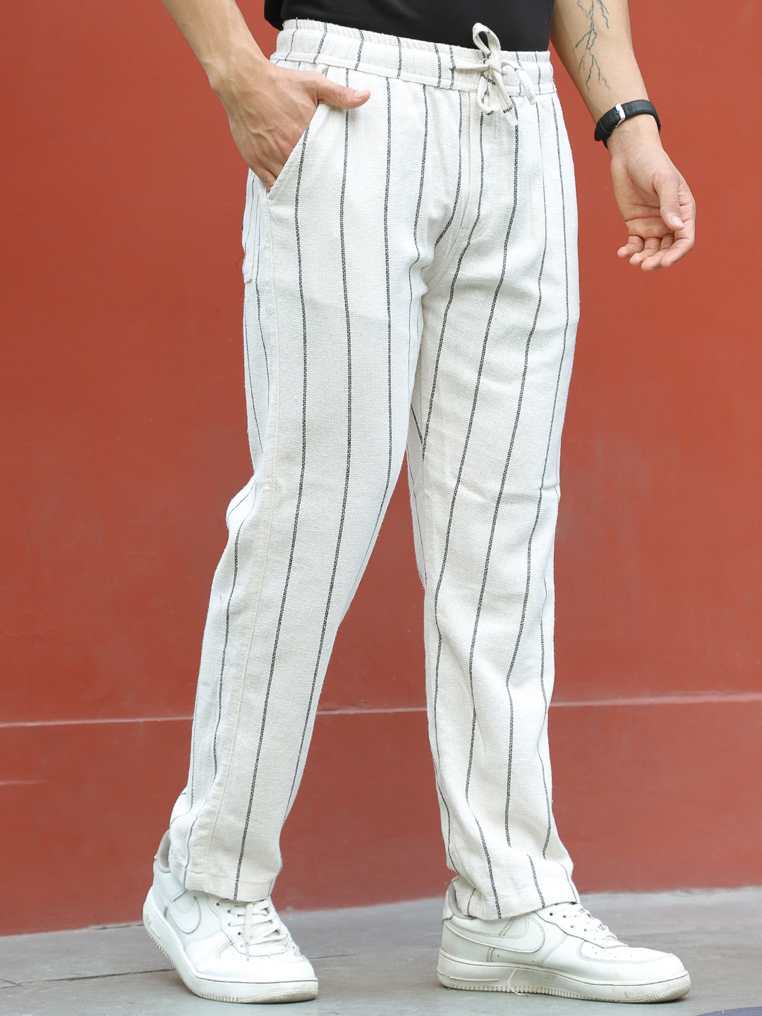 Caelor Off White Stripe Trouser