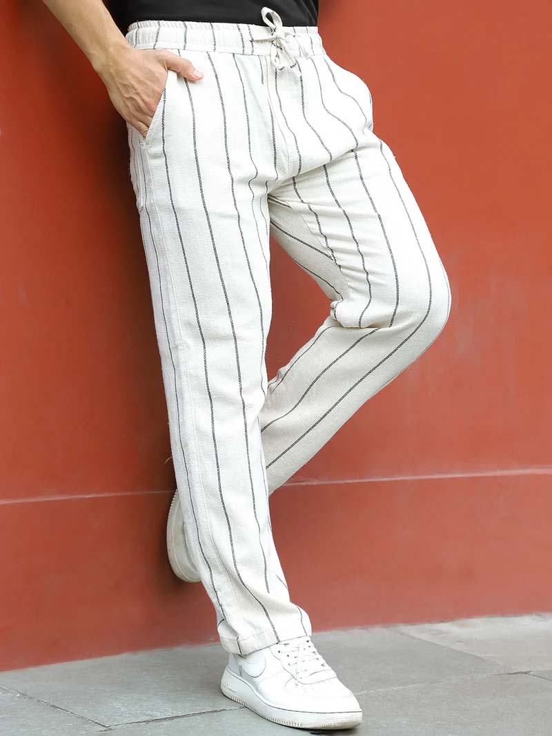 Caelor Off White Stripe Trouser