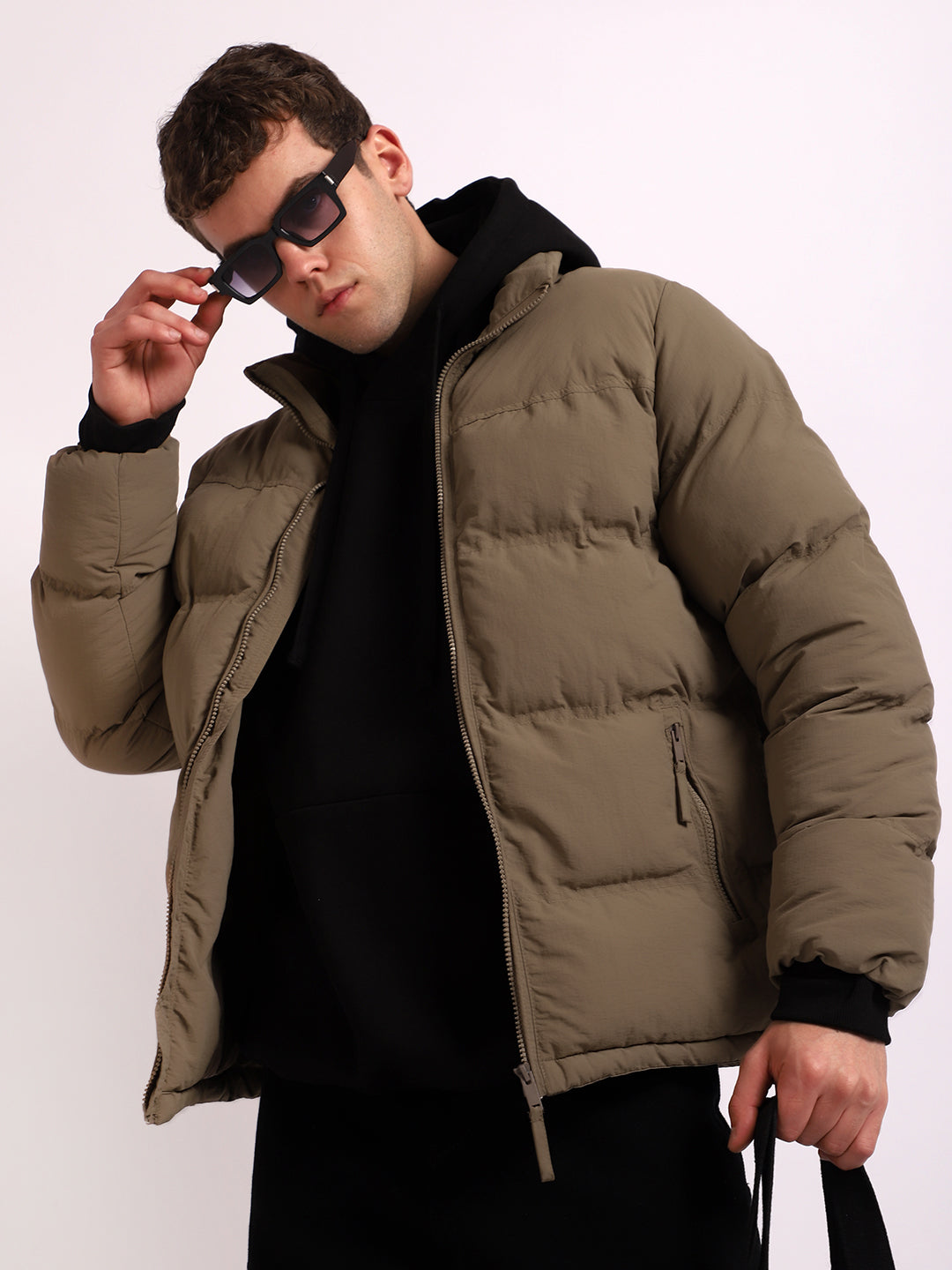 Northbound Camel Brown Oversized Puffer Jacket