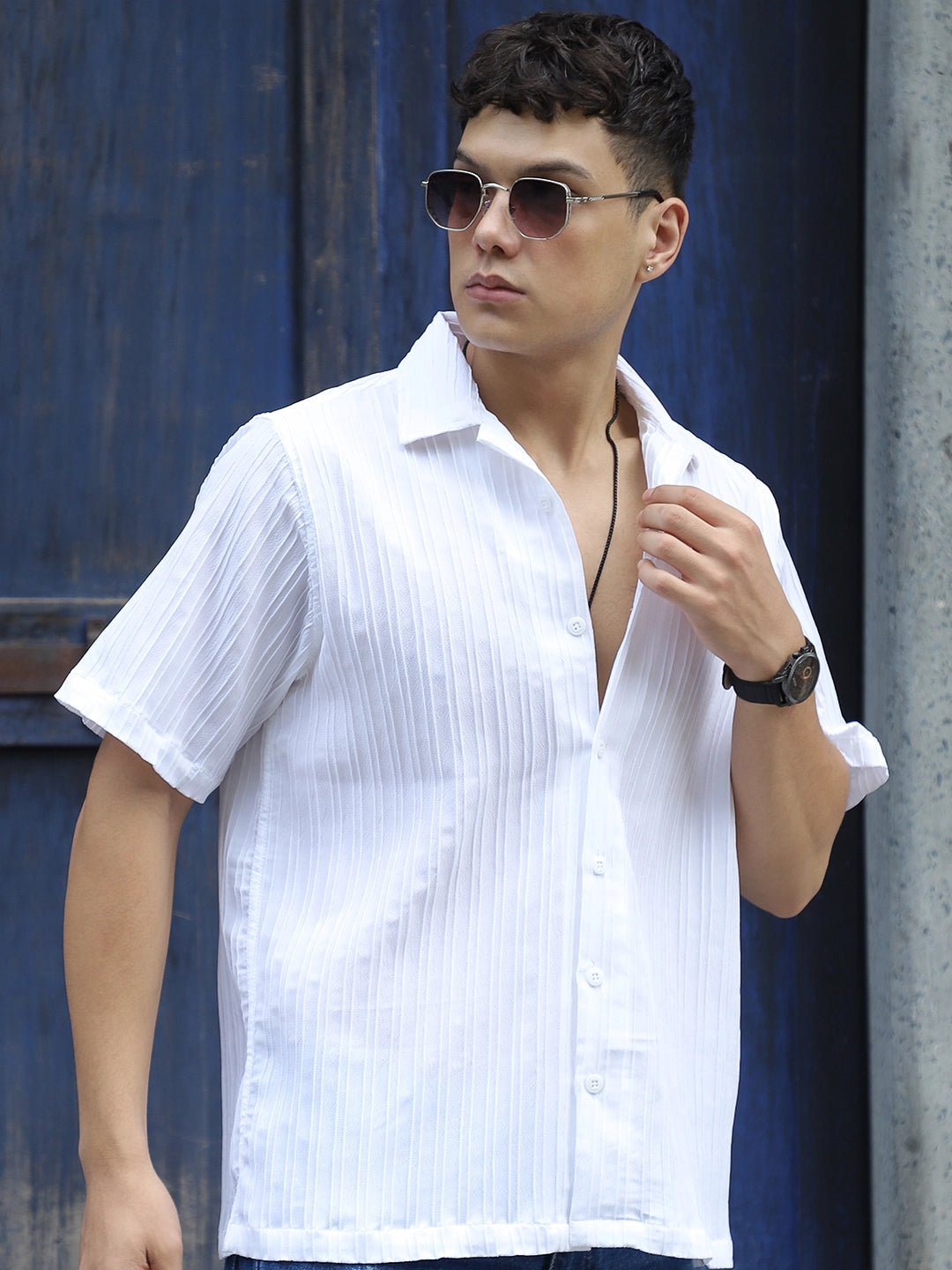 Lush White Half Sleeve Shirt