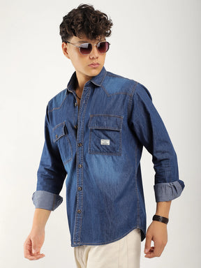 Grafton Grove Blue Denim Full Sleeve Shirt