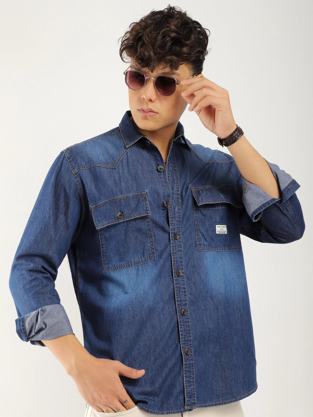 Grafton Grove Blue Denim Full Sleeve Shirt