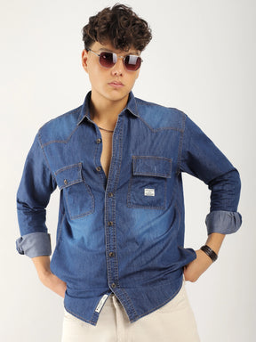 Grafton Grove Blue Denim Full Sleeve Shirt