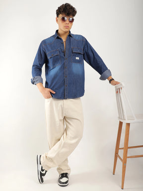 Grafton Grove Blue Denim Full Sleeve Shirt