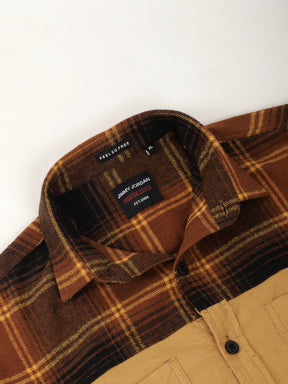 Brushing Corduroy Brown Full Sleeve Shirt