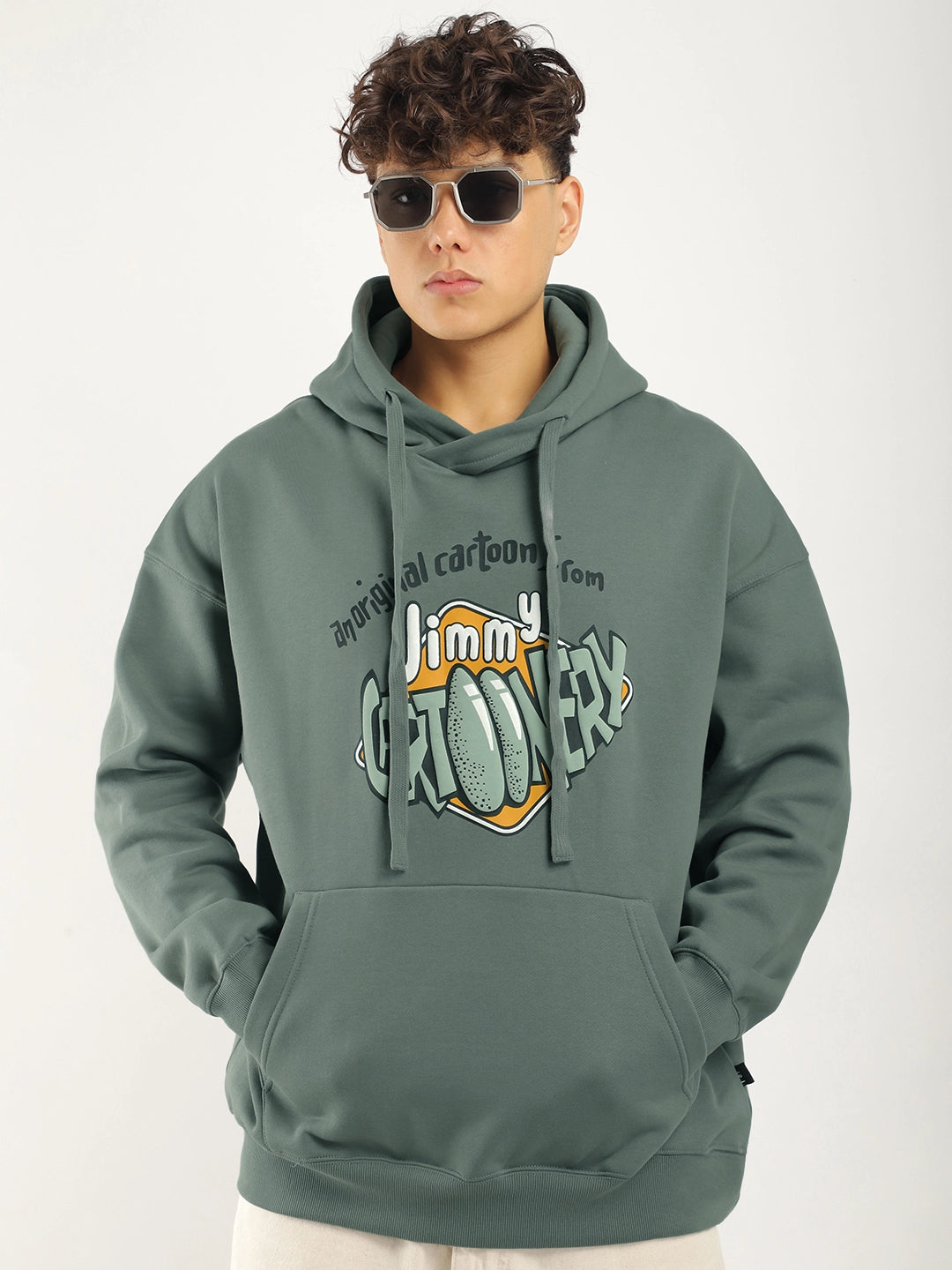 Olive Oversized Hoodie Men