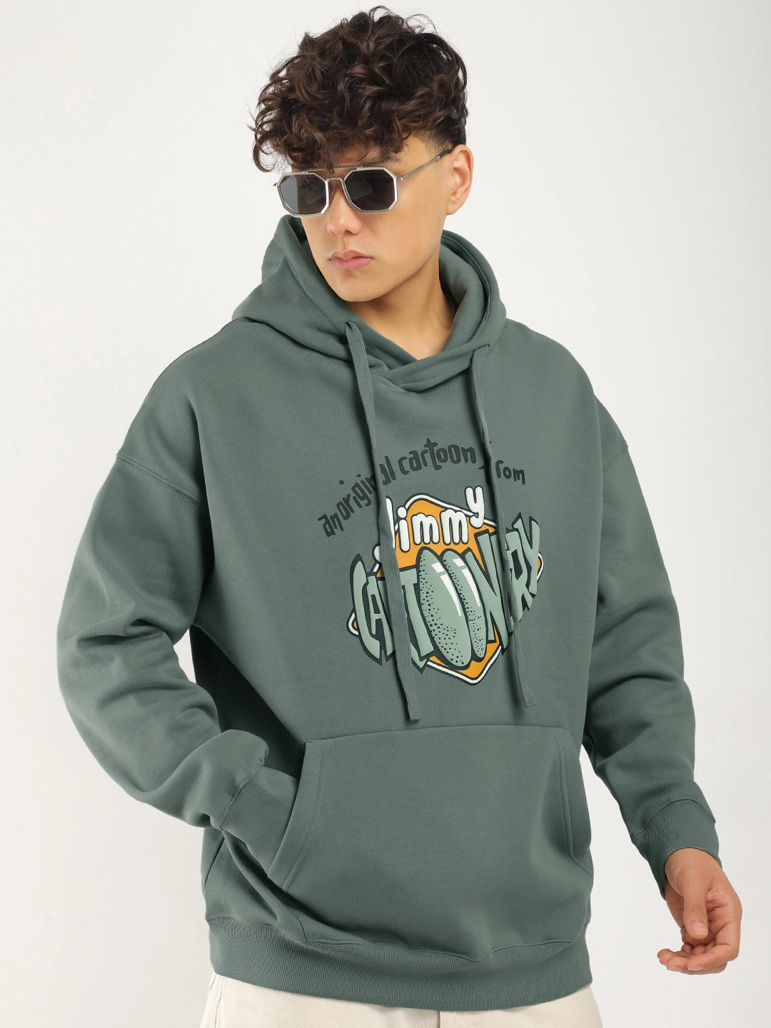 Olive Oversized Hoodie Men