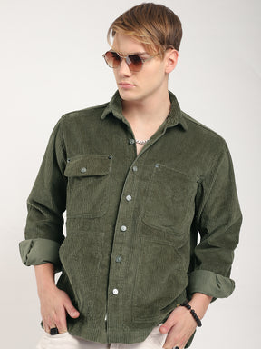 Prime Fit Corduroy Olive Shacket