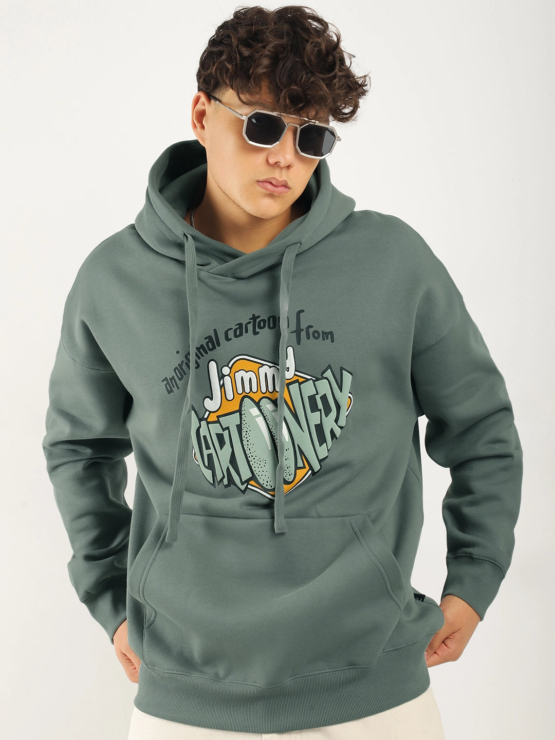 Olive Oversized Hoodie Men