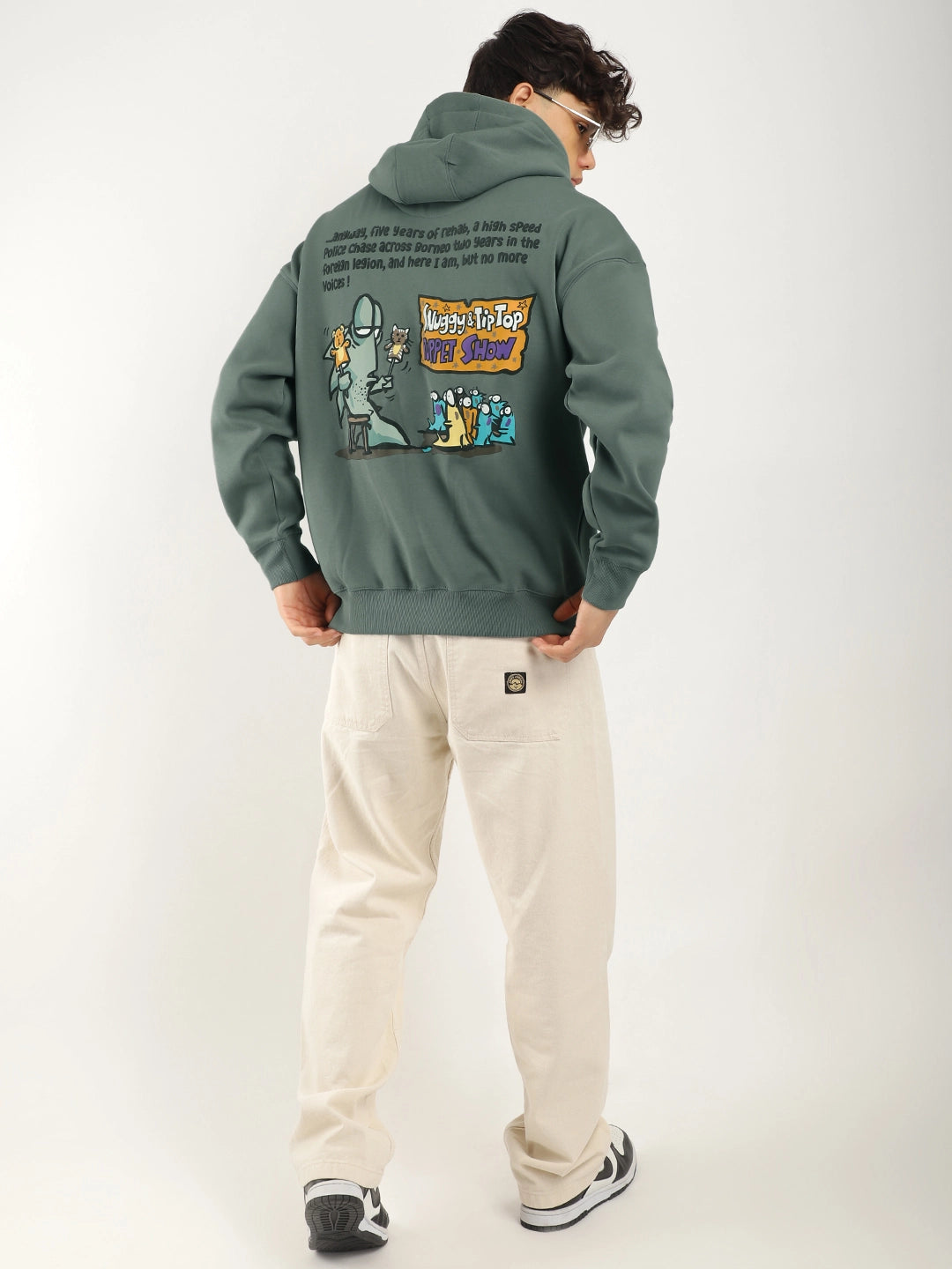 Olive Oversized Hoodie Men