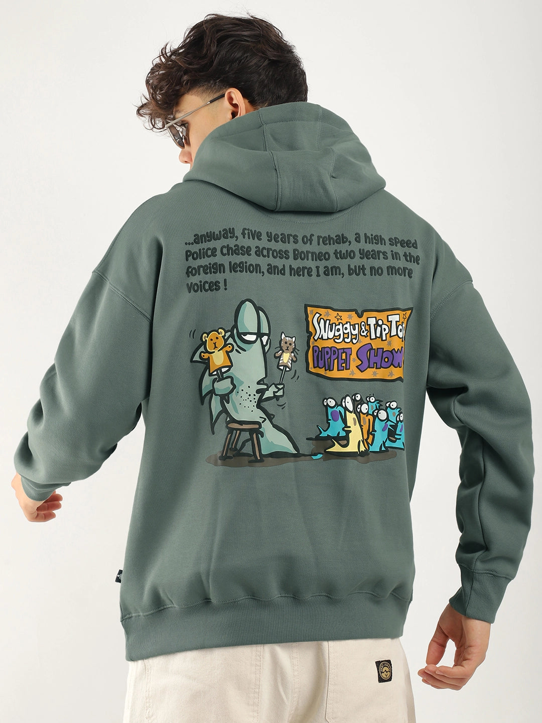 Olive Oversized Hoodie Men
