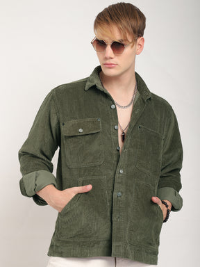 Prime Fit Corduroy Olive Shacket