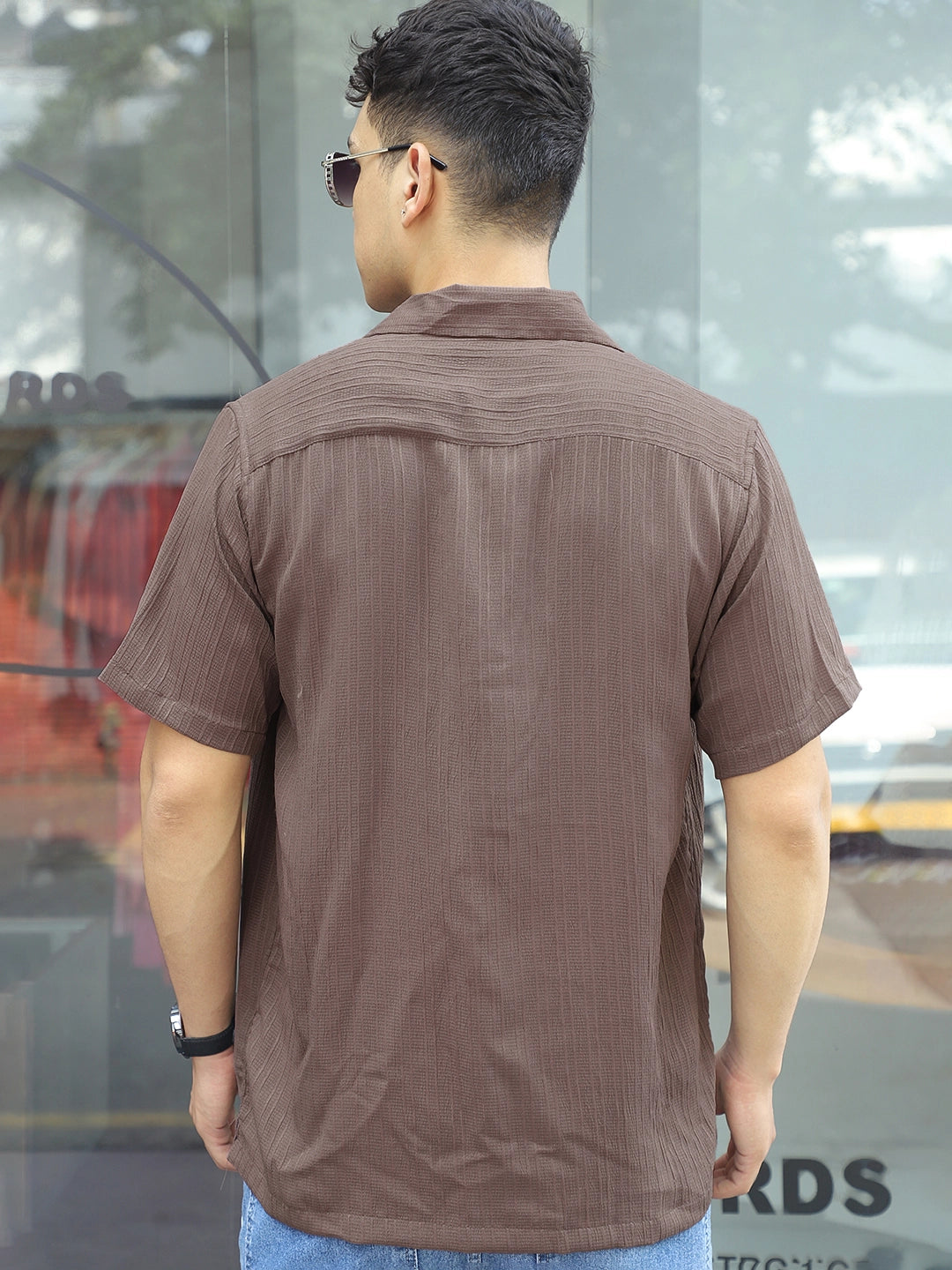 Lush Dusty Brown Half Sleeve Shirt