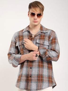 Brown Check Flannel Shirt