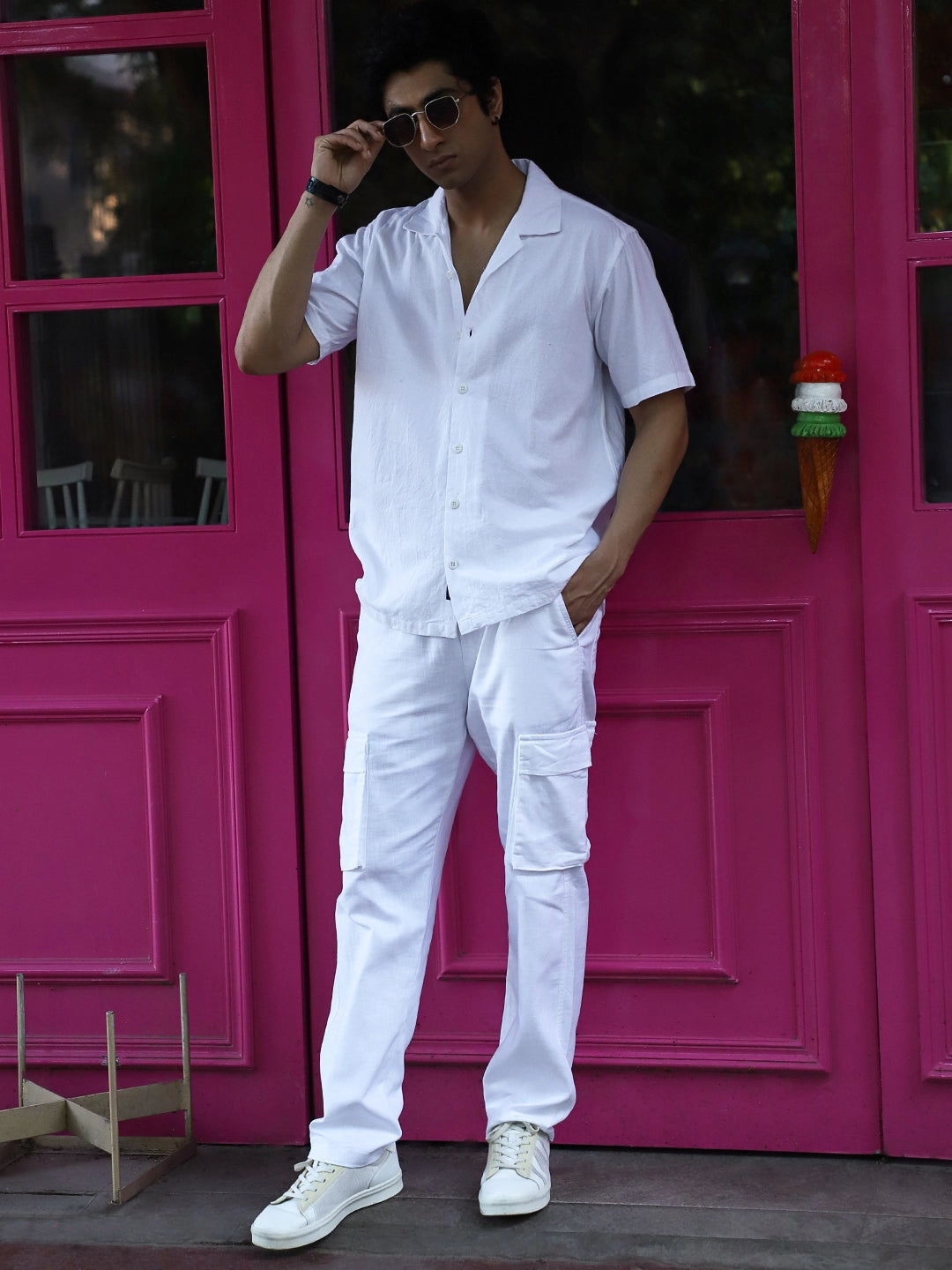 Label 11 White Linen Co Ord Set