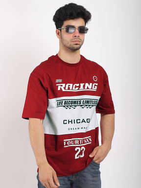 Adrenaline Rush Red Oversized T-Shirt