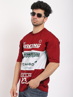 Adrenaline Rush Red Oversized T-Shirt