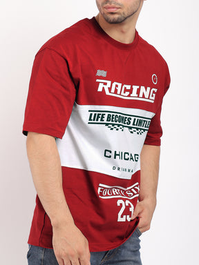 Adrenaline Rush Red Oversized T-Shirt