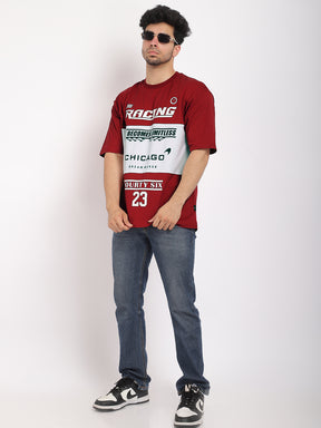Adrenaline Rush Red Oversized T-Shirt