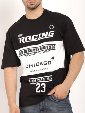 Adrenaline Rush Black Oversized T-Shirt