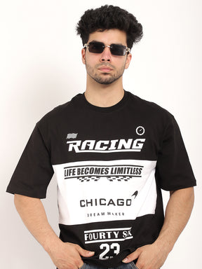 Adrenaline Rush Black Oversized T-Shirt