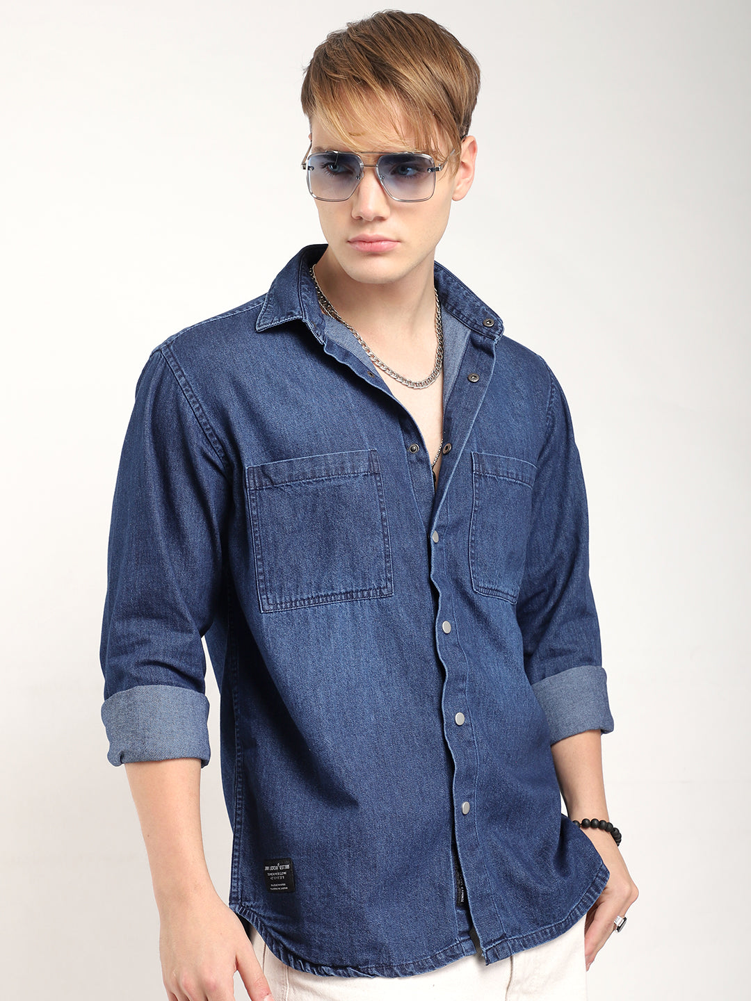 Storm Dark Navy Full Sleeve Denim Shirt