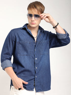 Storm Dark Navy Full Sleeve Denim Shirt