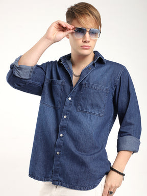 Storm Dark Navy Full Sleeve Denim Shirt